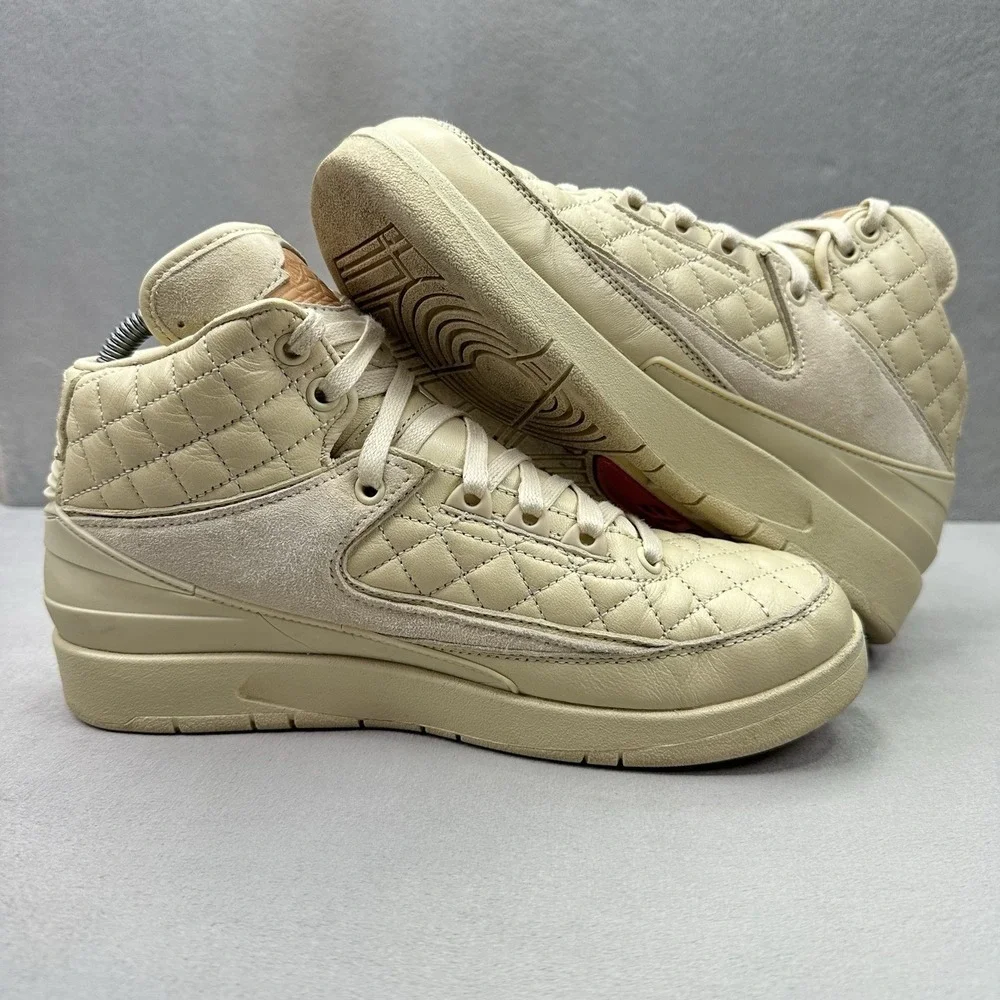 Size 7Y / Womens 8.5 Nike Air Jordan 2 Retro Just Don Shoes Beach Beige Sneakers